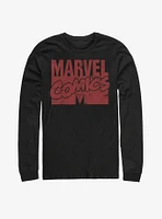 Marvel Red Distressed Logo Long-Sleeve T-Shirt