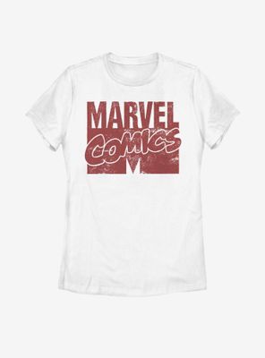 Marvel Red Distressed Logo Womens T-Shirt