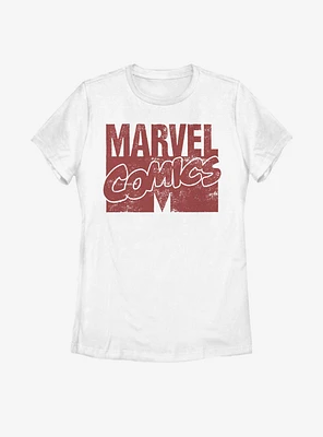 Marvel Red Distressed Logo Womens T-Shirt