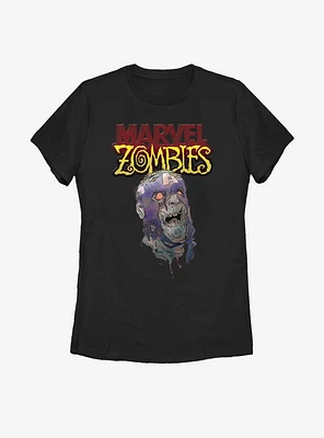 Marvel Zombies Head Of Captain America Womens T-Shirt