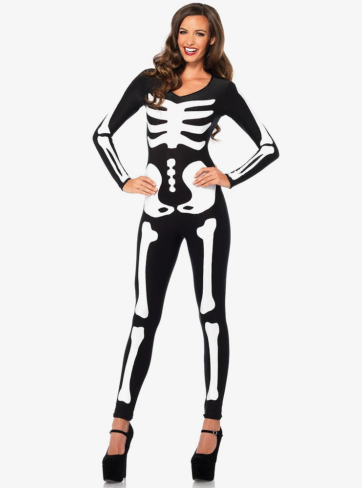 Glow The Dark Spandex Skeleton Catsuit