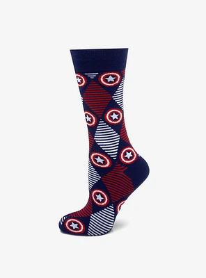 Marvel Captain America Navy Argyle Stripe Socks