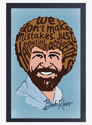 Bob Ross - Happy Accidents - Typography Framed Print