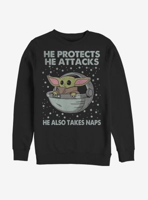 Star Wars The Mandalorian Child Protect Attack And Nap Sweatshirt