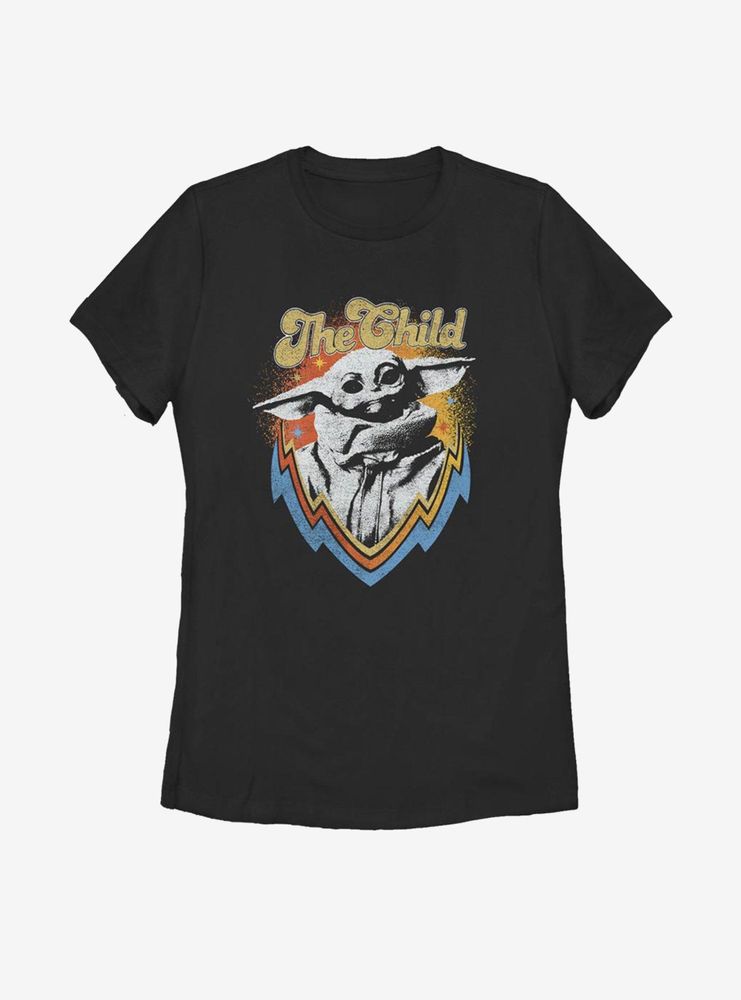 Star Wars The Mandalorian Child Retro Womens T-Shirt