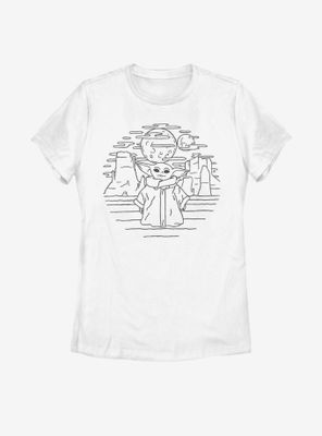 Star Wars The Mandalorian Child Doodle Womens T-Shirt