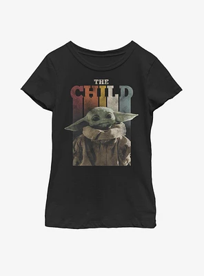 Star Wars The Mandalorian Child Rainbow Vintage Youth Girls T-Shirt