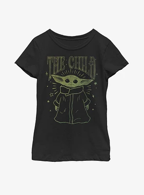 Star Wars The Mandalorian Child Vintage Outline Youth Girls T-Shirt