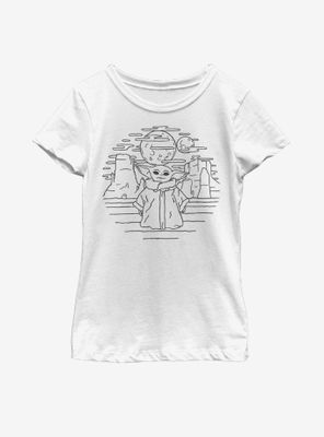 Star Wars The Mandalorian Child Doodle Youth Girls T-Shirt