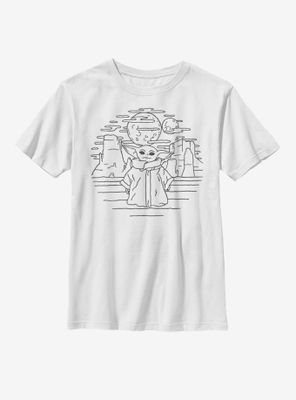 Star Wars The Mandalorian Child Doodle Youth T-Shirt