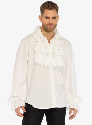 Ruffle White Front Shirt