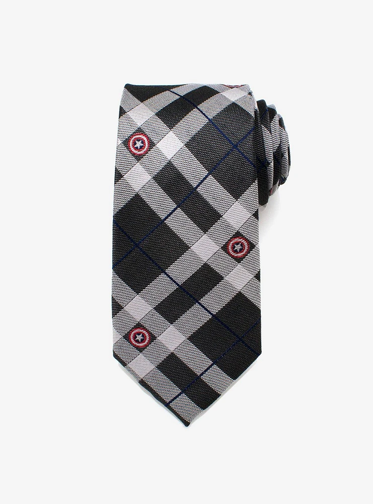 Marvel Captain America Gray Plaid Tie
