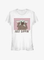 Star Wars The Mandalorian Child Just Sippin Girls T-Shirt