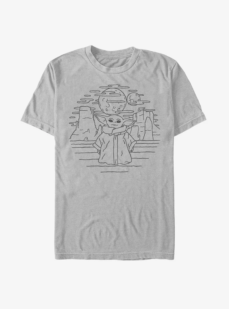 Star Wars The Mandalorian Child Doodle T-Shirt