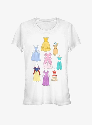 Disney Princess Classic Sketchbook Dresses Girls T-Shirt