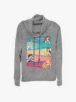 Disney Princess Classic Adjectives Cowlneck Long-Sleeve Girls Top