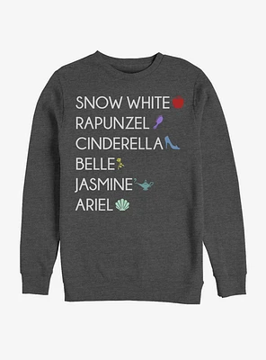 Disney Princess Classic List Crew Sweatshirt