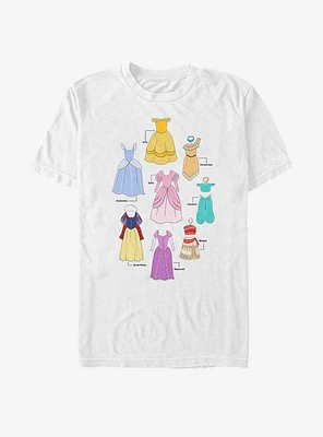 Disney Princess Classic Textbook Dresses T-Shirt