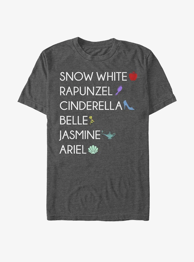 Disney Princess Classic List T-Shirt