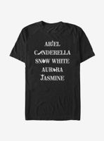 Disney Princesses Name Stack Icons T-Shirt