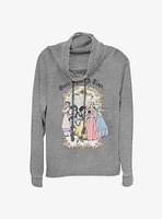 Disney Princesses Vintage Princess Group Cowl Neck Long-Sleeve Womens Top