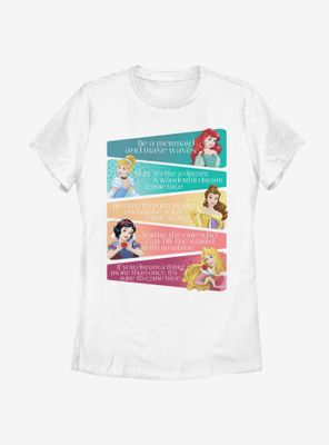 Disney Princesses Mottos And Quotes Womens T-Shirt