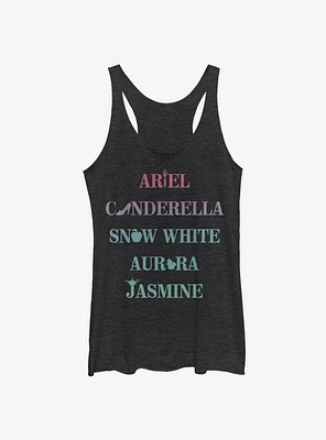 Disney Princesses Name Stack Icons Womens Tank Top