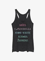Disney Princesses Name Stack Icons Womens Tank Top
