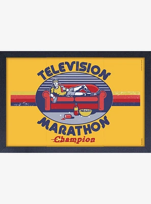 Television Marathon Framed Print By Steven Rhodes