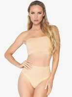 Nude Seamless Bandeau And Briefs Set