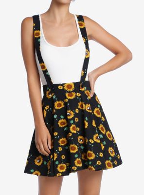 Sunflowers & Skulls Suspender Skirt
