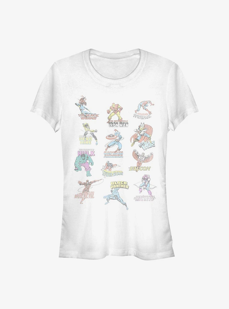 Marvel Avengers Character Chart Girls T-Shirt