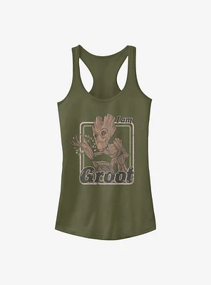 Marvel Guardians Of The Galaxy Thrifted Groot Girls Tank