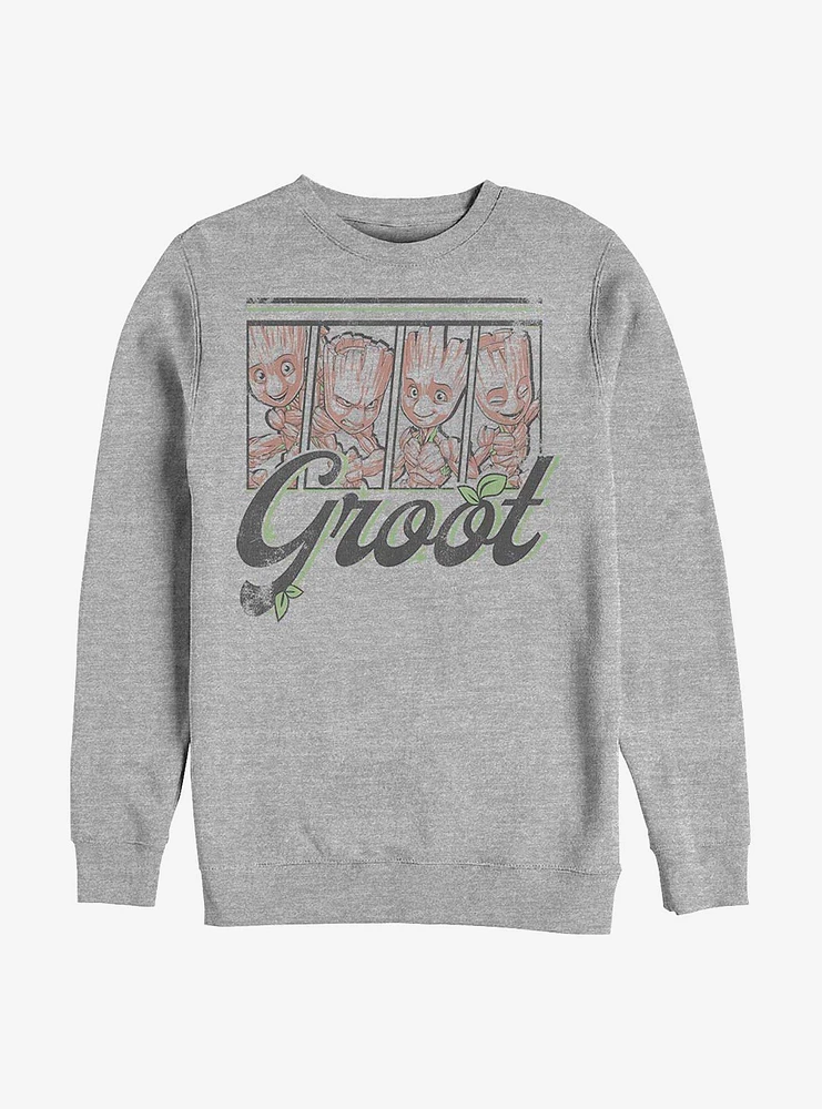 Marvel Guardians Of The Galaxy Four Panel Groot Sweatshirt