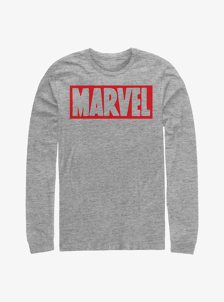 Marvel Brick Logo Simple Long-Sleeve T-Shirt