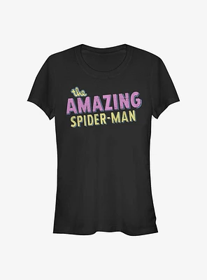 Marvel Spider-Man Amazing Retro Logo Girls T-Shirt