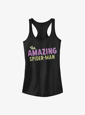Marvel Spider-Man Amazing Retro Logo Girls Tank