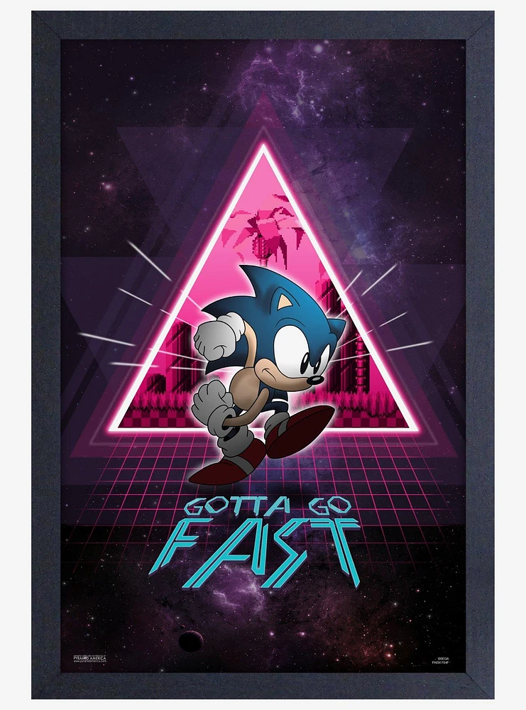 Sonic The Hedgehog Gotta Go Fast Framed Poster