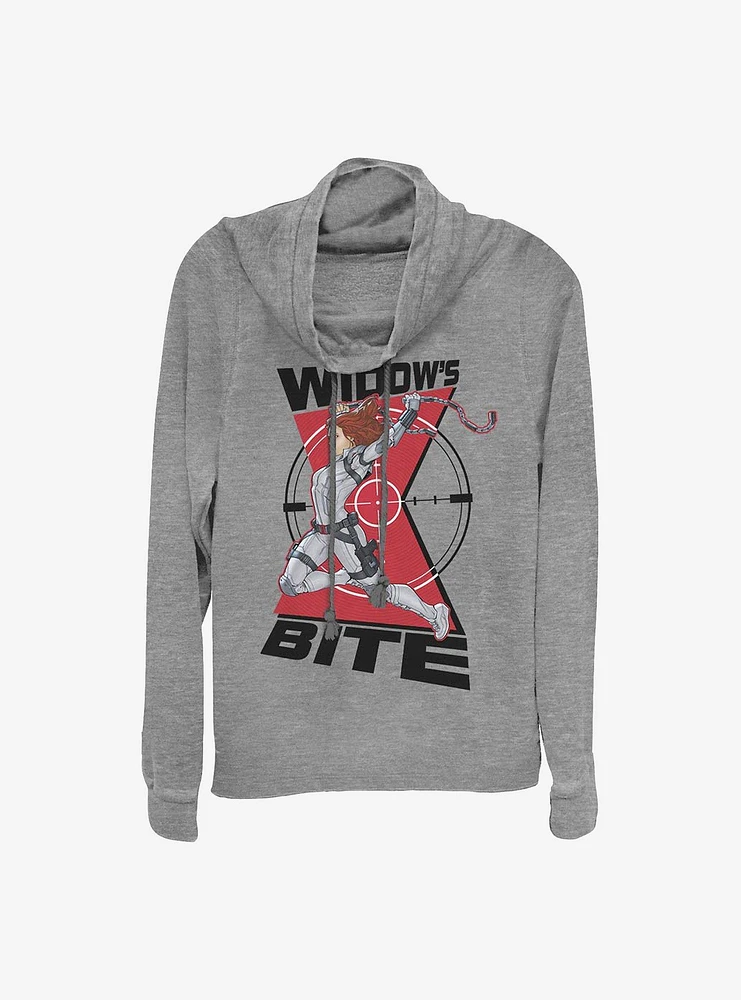 Marvel Black Widow Bite Cowlneck Long-Sleeve Girls Top