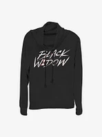 Marvel Black Widow Paint Cowlneck Long-Sleeve Girls Top