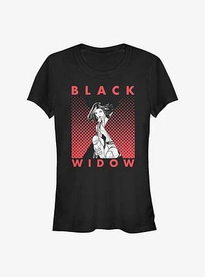 Marvel Black Widow Halftone Girls T-Shirt