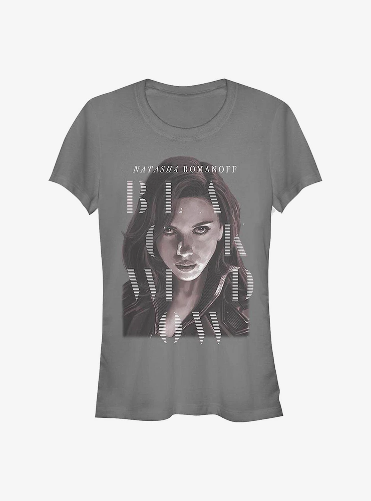 Marvel Black Widow Style Portrait Girls T-Shirt