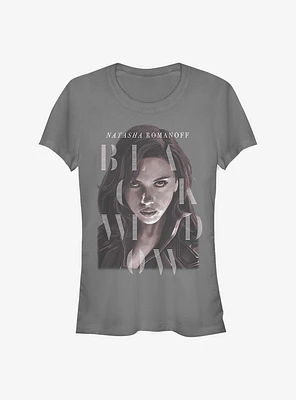 Marvel Black Widow Style Portrait Girls T-Shirt