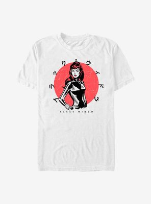 Marvel Black Widow Japanese Text T-Shirt