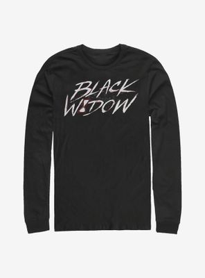 Marvel Black Widow Paint Script Long-Sleeve T-Shirt