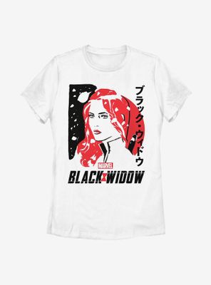 Marvel Black Widow Japanese Text Womens T-Shirt