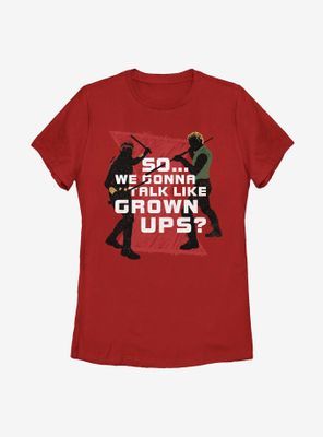 Marvel Black Widow Talk Like Grown Ups Womens T-Shirt