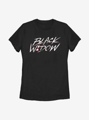 Marvel Black Widow Paint Script Womens T-Shirt