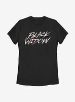 Marvel Black Widow Paint Script Womens T-Shirt