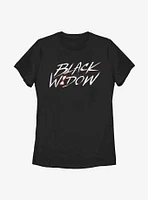 Marvel Black Widow Paint Script Womens T-Shirt